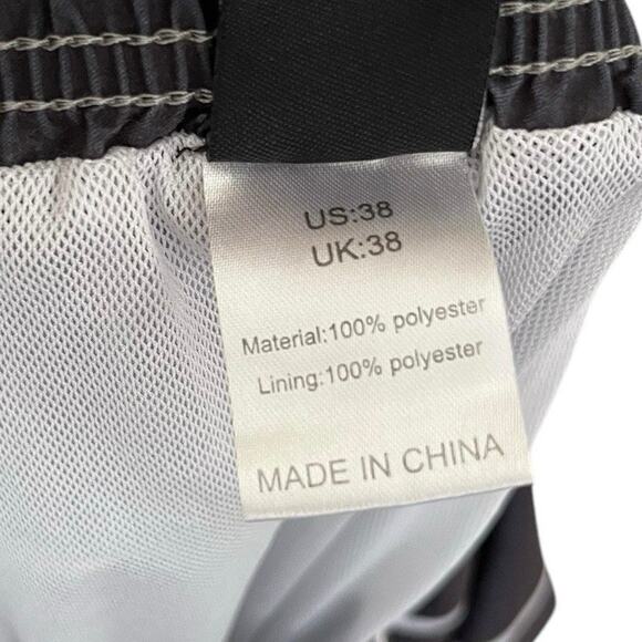 Unitop | Red Pink Colorblock Lined Swim Trunks Size 38 Striped Drawstring - Picture 6 of 6